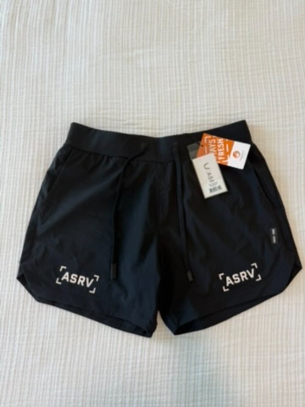 ASRV Linerless Training Shorts Black White Men’s M NWT - Picture 2 of 4